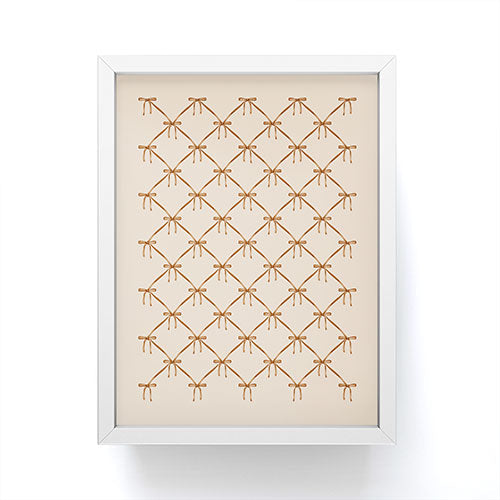 Colour Poems Bows and Ribbons Beige Framed Mini Art Print