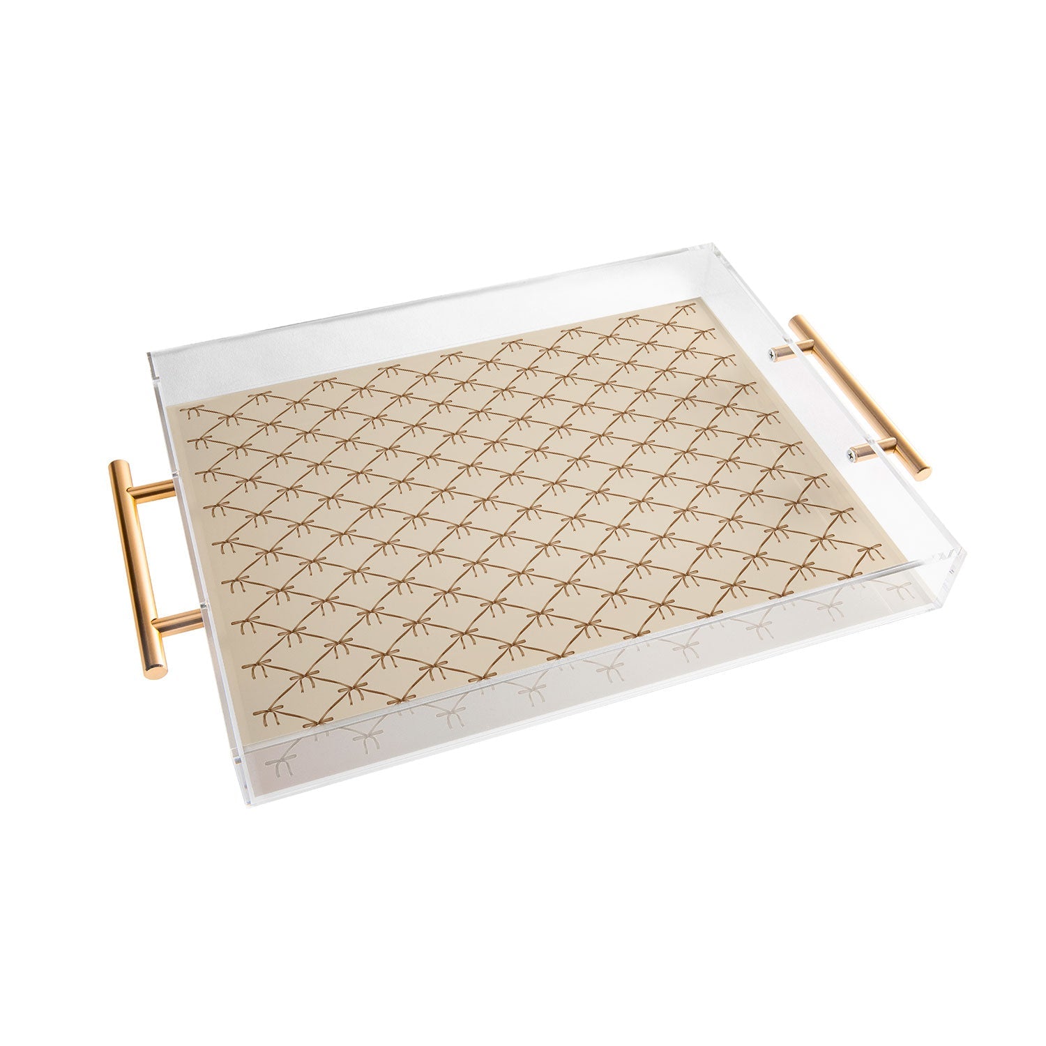 Colour Poems Bows and Ribbons Beige Acrylic Tray