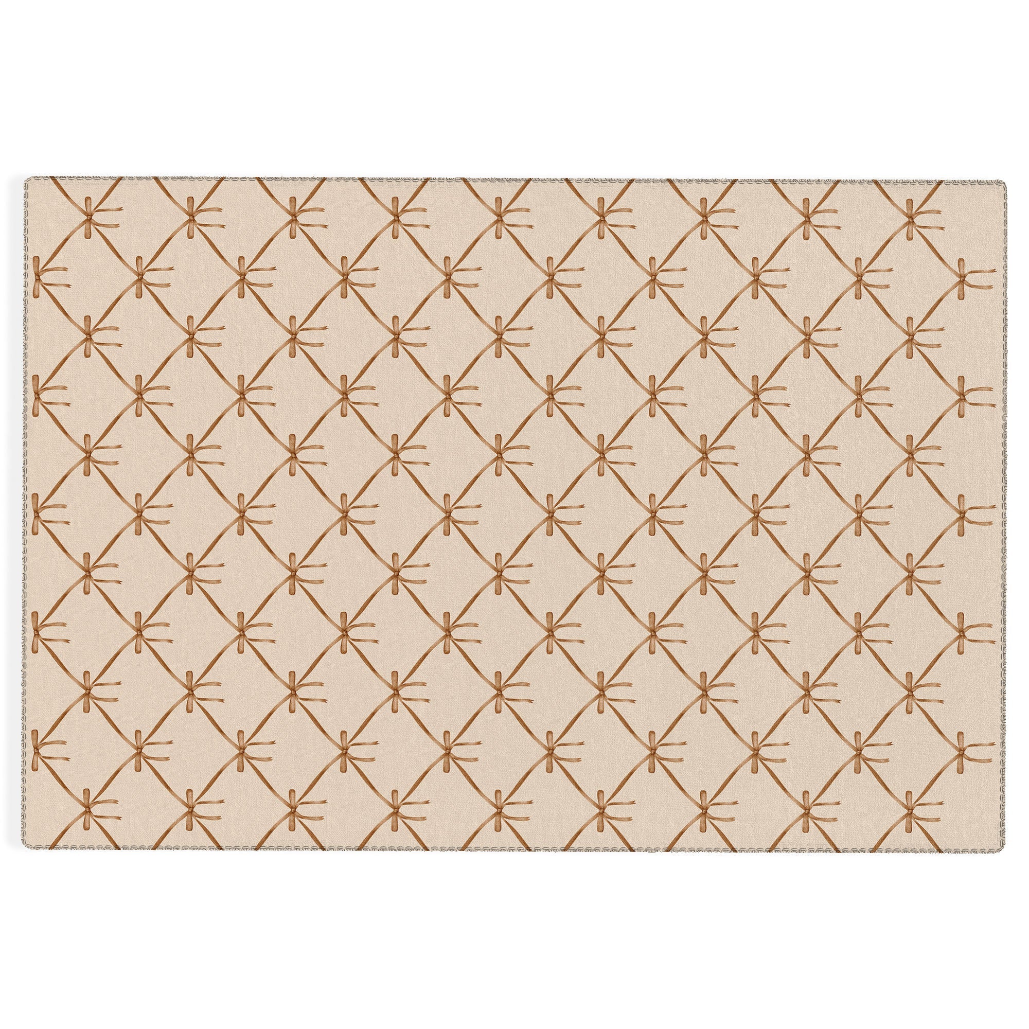 Colour Poems Bows and Ribbons Beige Outdoor Rug