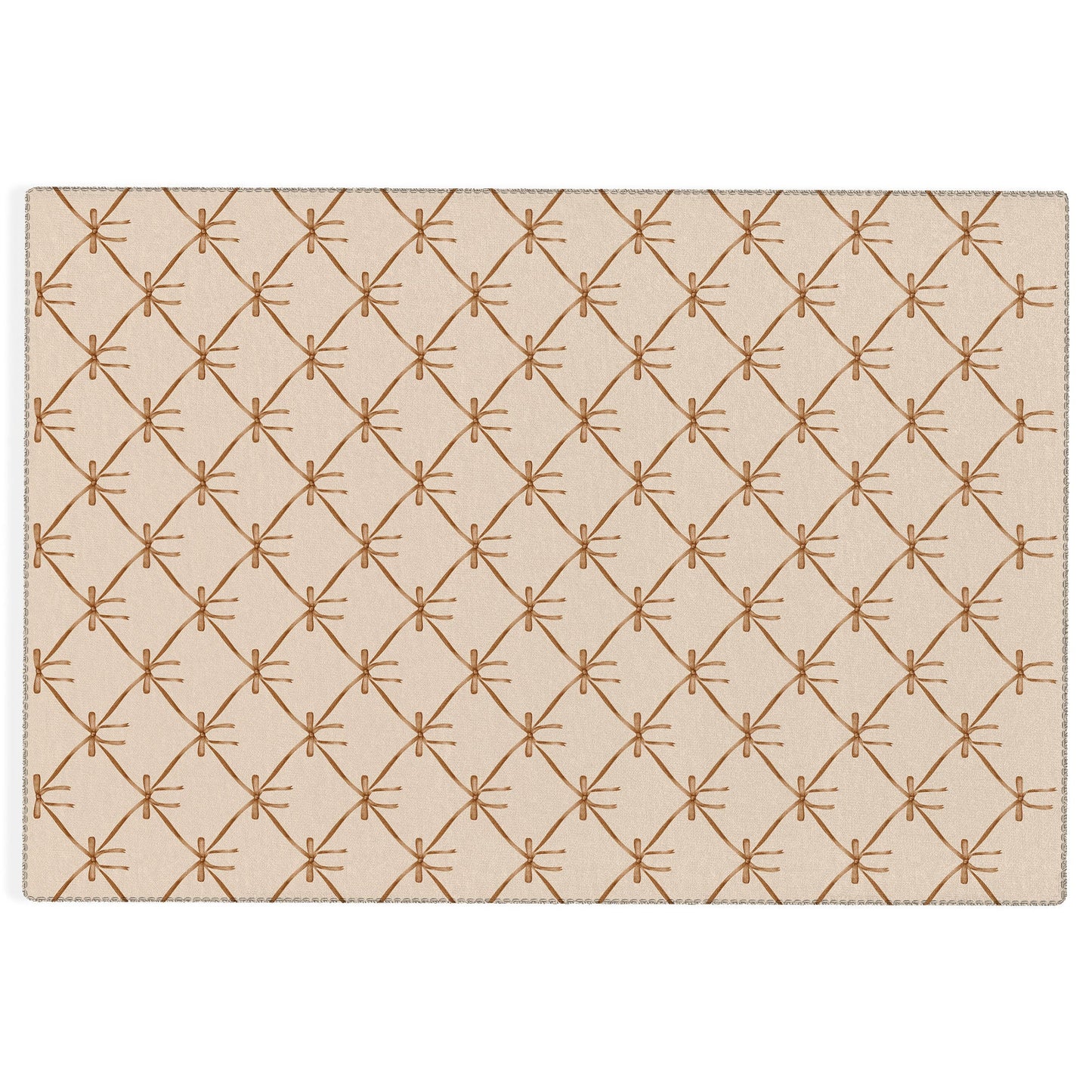 Colour Poems Bows and Ribbons Beige Outdoor Rug