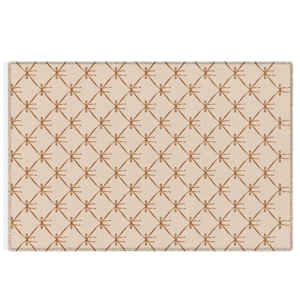 Colour Poems Bows and Ribbons Beige Outdoor Rug