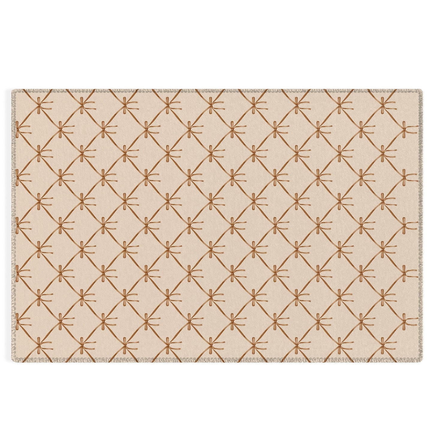 Colour Poems Bows and Ribbons Beige Outdoor Rug
