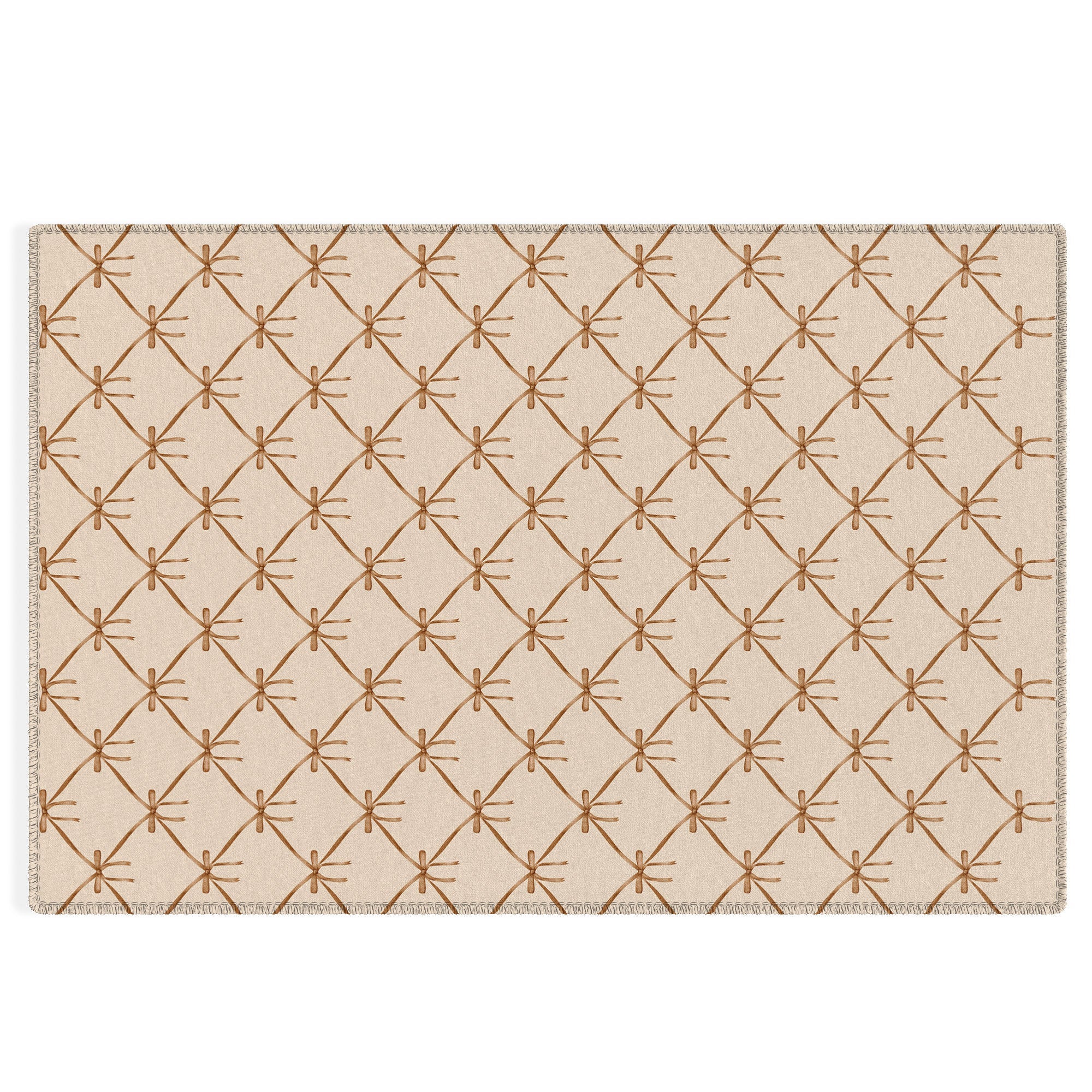 Colour Poems Bows and Ribbons Beige Outdoor Rug