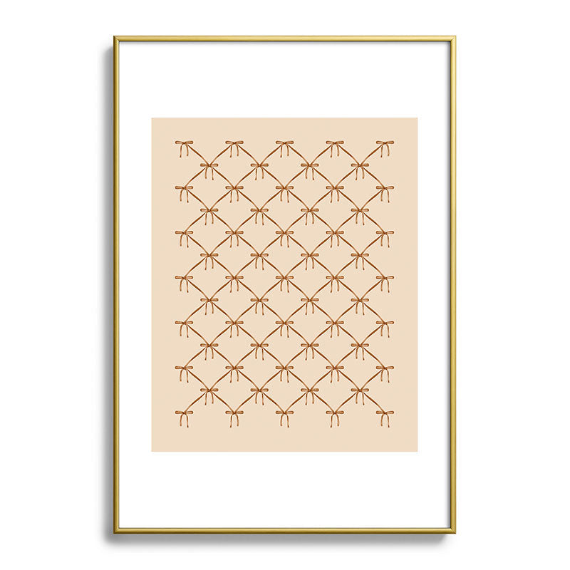 Colour Poems Bows and Ribbons Beige Metal Framed Art Print