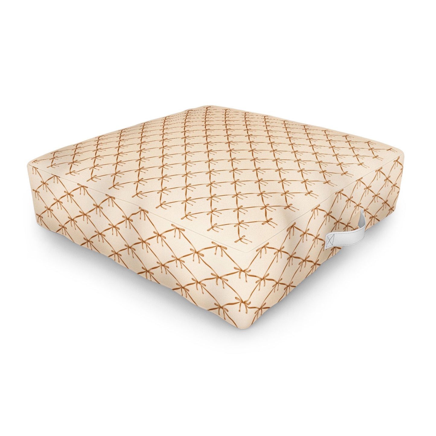 Colour Poems Bows and Ribbons Beige Outdoor Floor Cushion