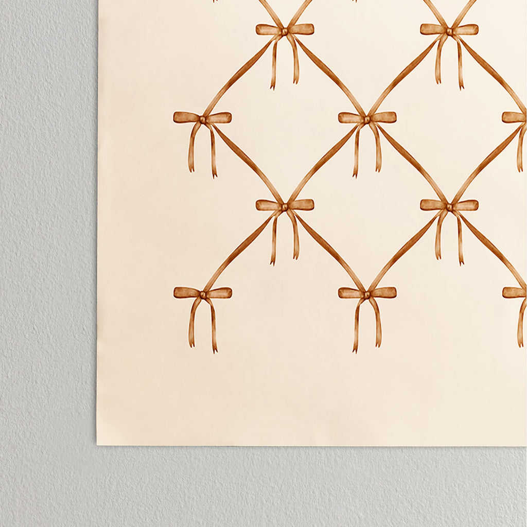 Colour Poems Bows and Ribbons Beige Poster