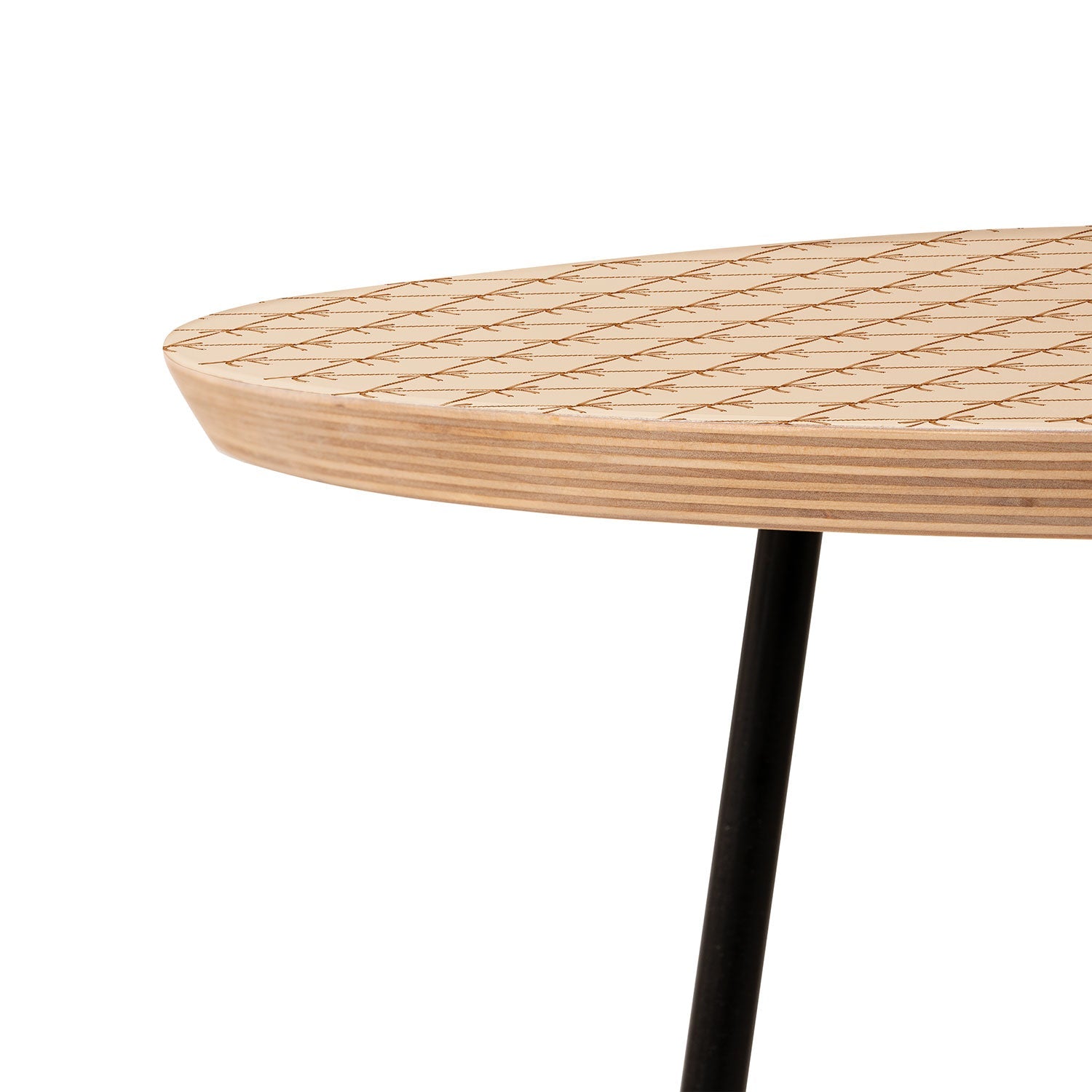 Colour Poems Bows and Ribbons Beige Round Side Table