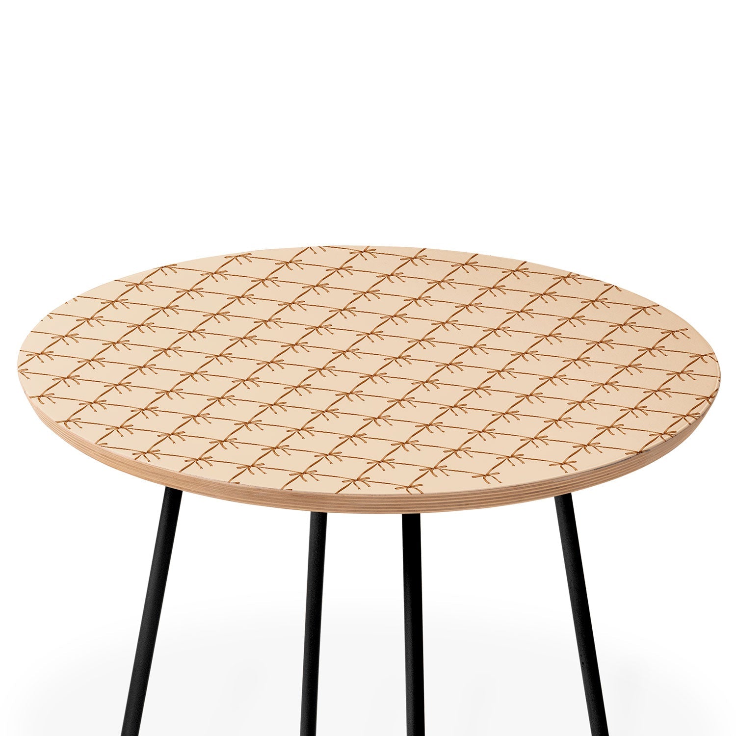 Colour Poems Bows and Ribbons Beige Round Side Table