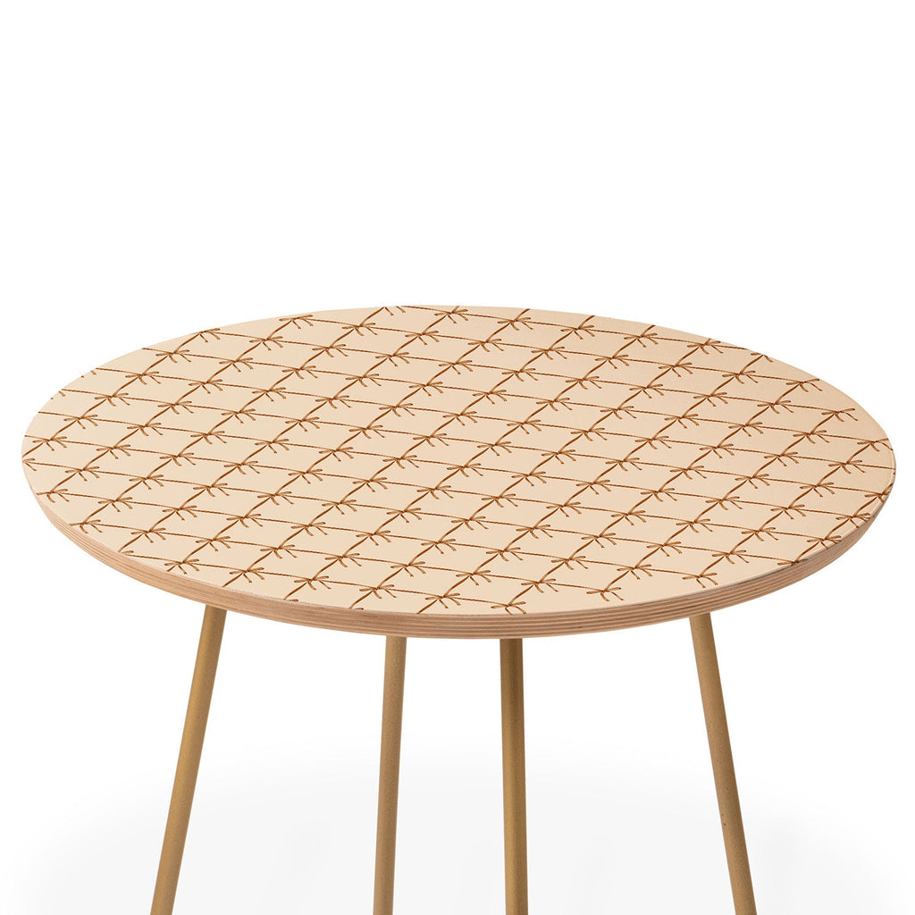 Colour Poems Bows and Ribbons Beige Round Side Table