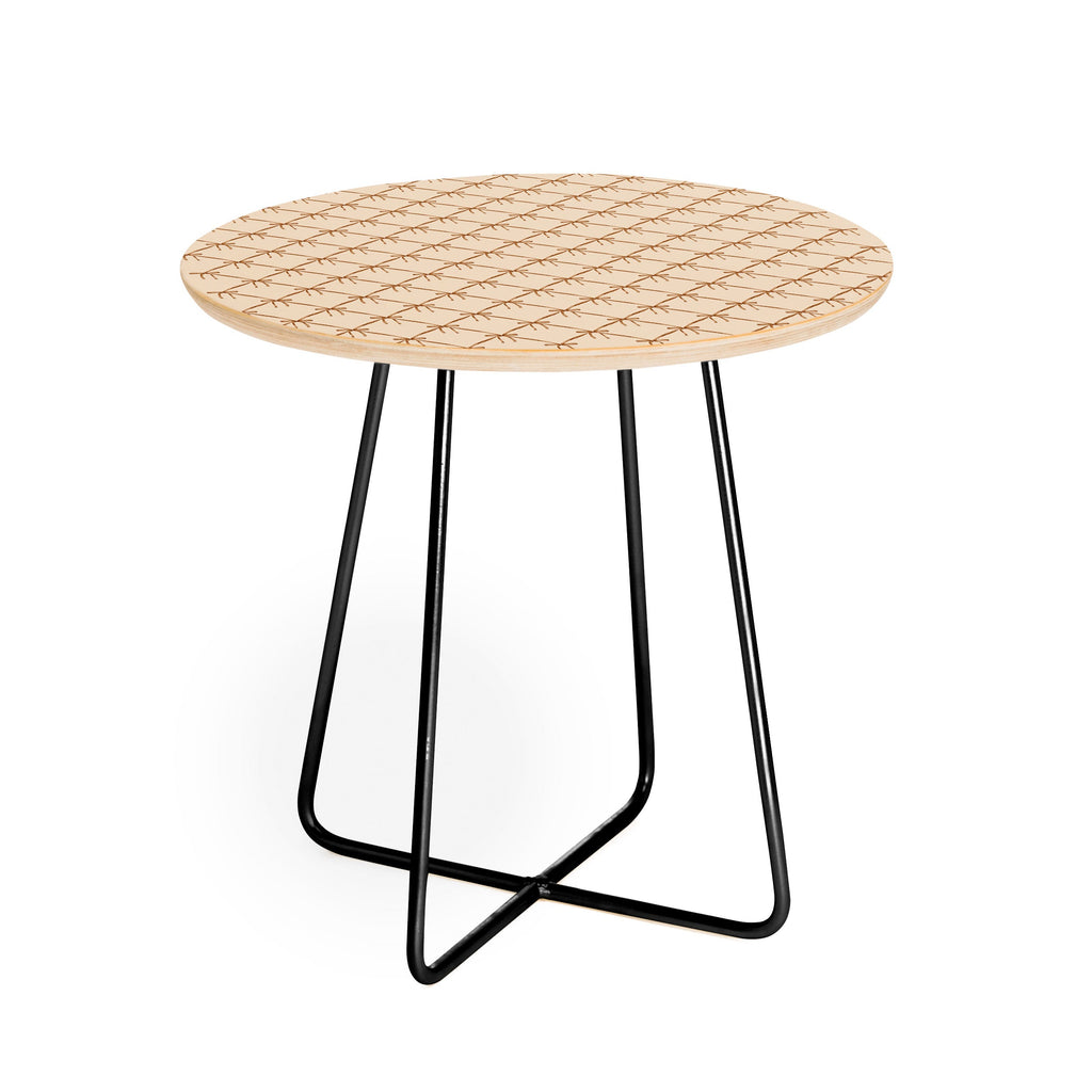 Colour Poems Bows and Ribbons Beige Round Side Table