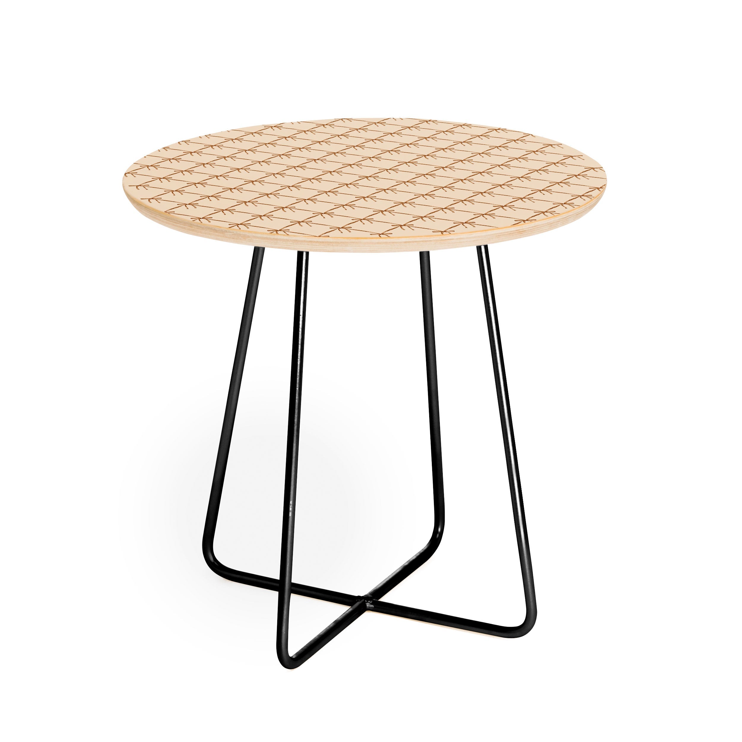Colour Poems Bows and Ribbons Beige Round Side Table