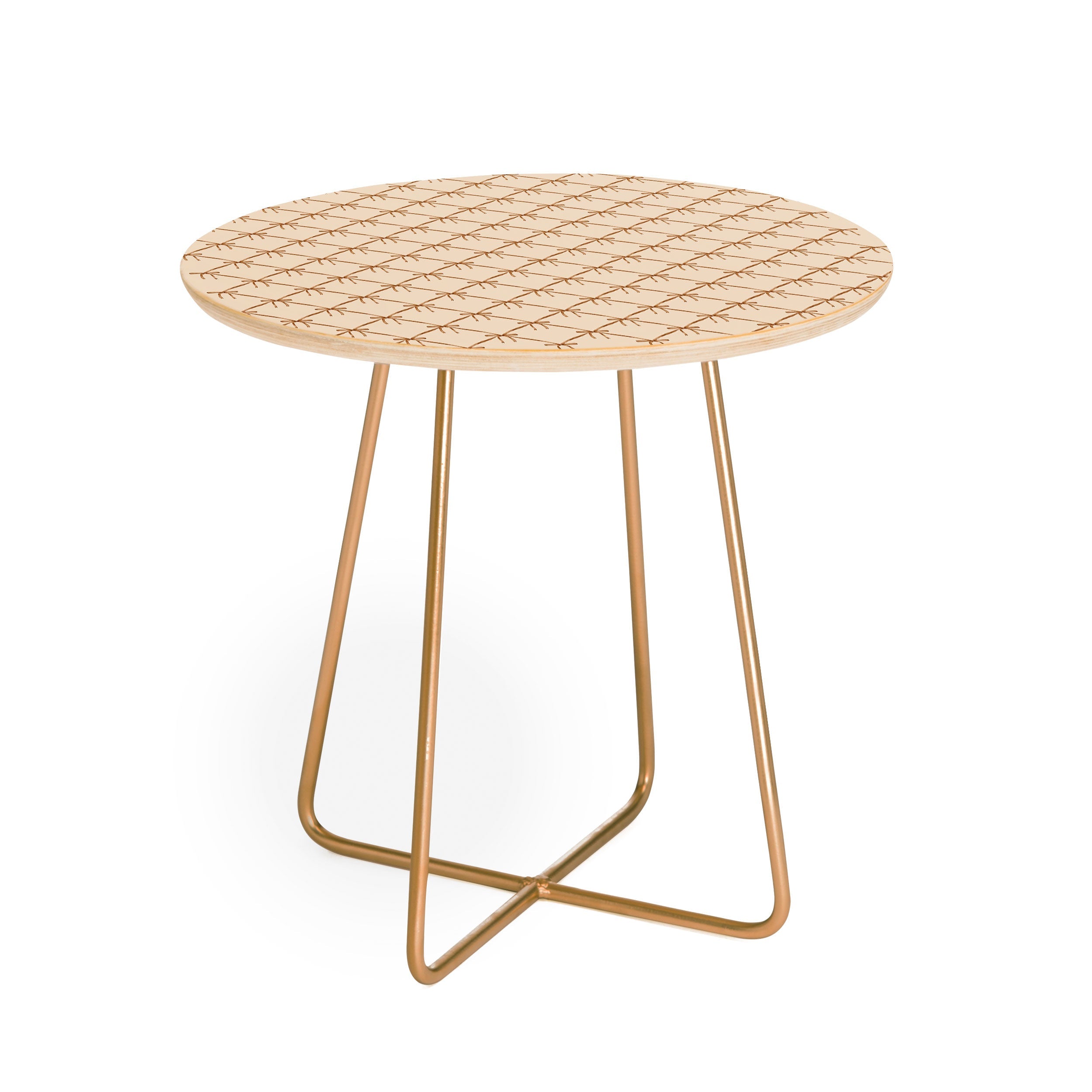 Colour Poems Bows and Ribbons Beige Round Side Table