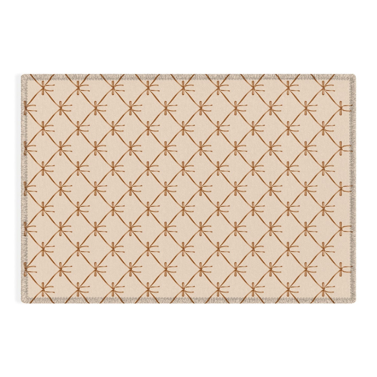 Colour Poems Bows and Ribbons Beige Outdoor Rug