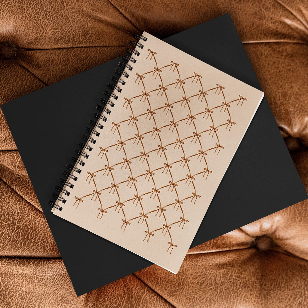 Colour Poems Bows and Ribbons Beige Spiral Notebook