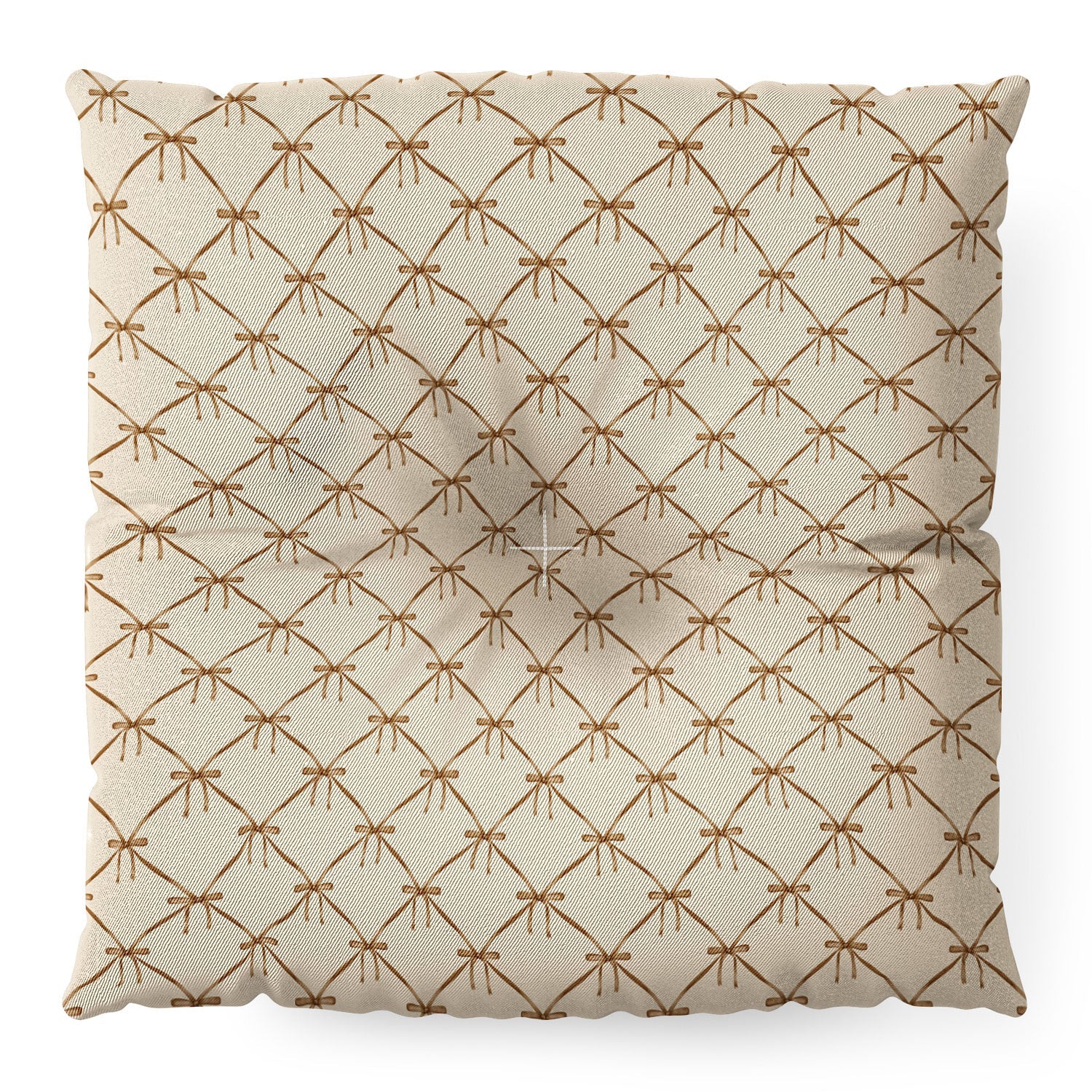Colour Poems Bows and Ribbons Beige Floor Pillow Square