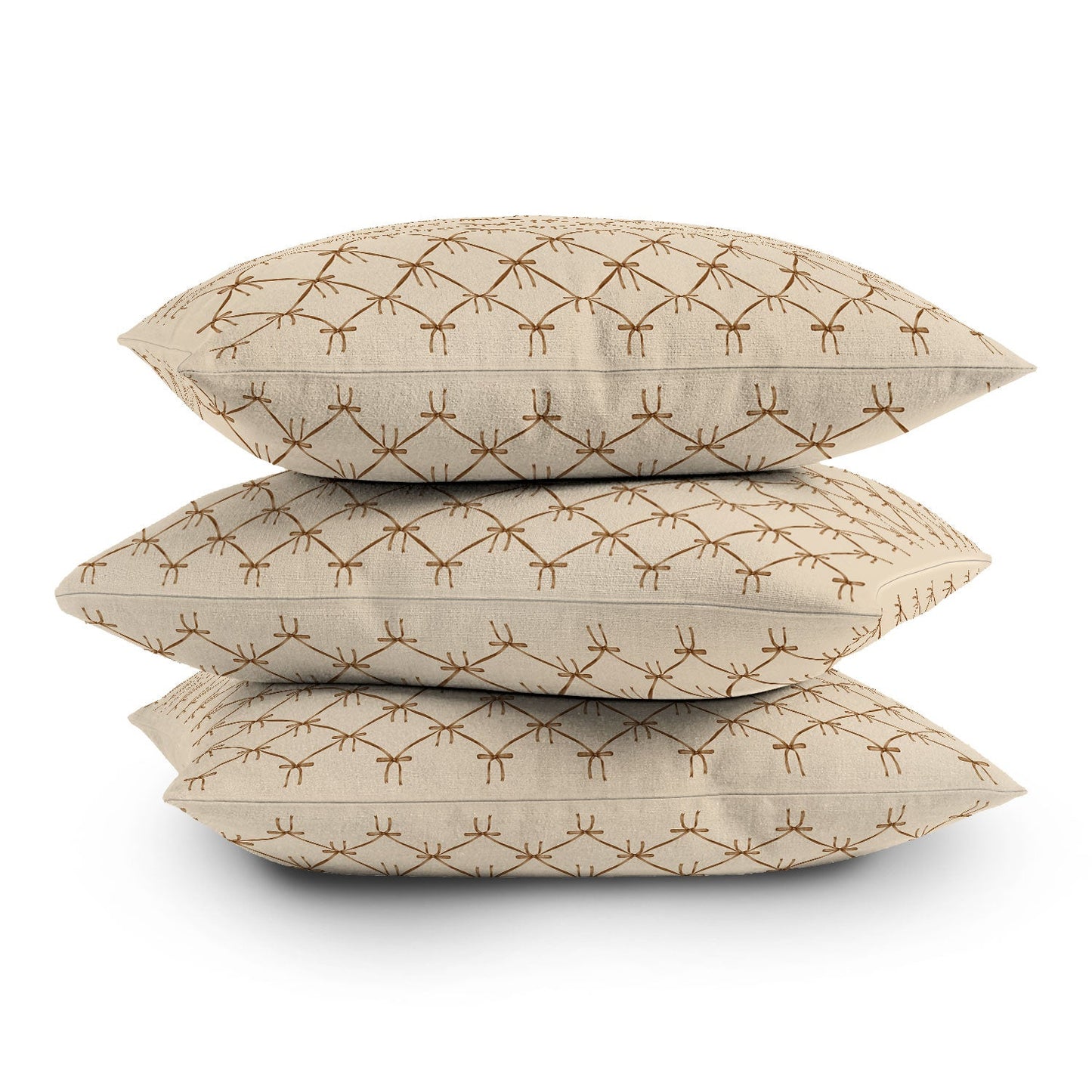 Colour Poems Bows and Ribbons Beige Outdoor Throw Pillow