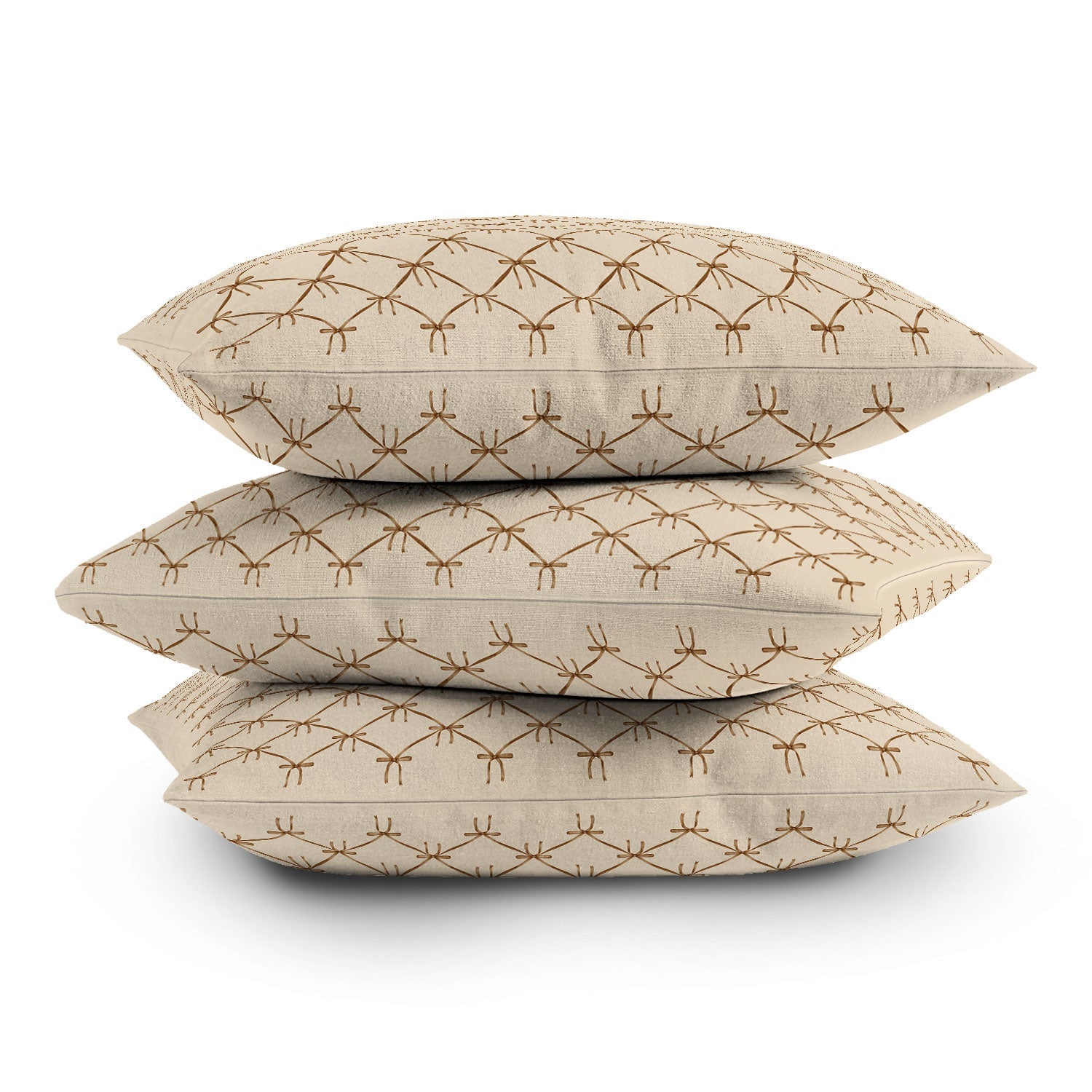 Colour Poems Bows and Ribbons Beige Outdoor Throw Pillow