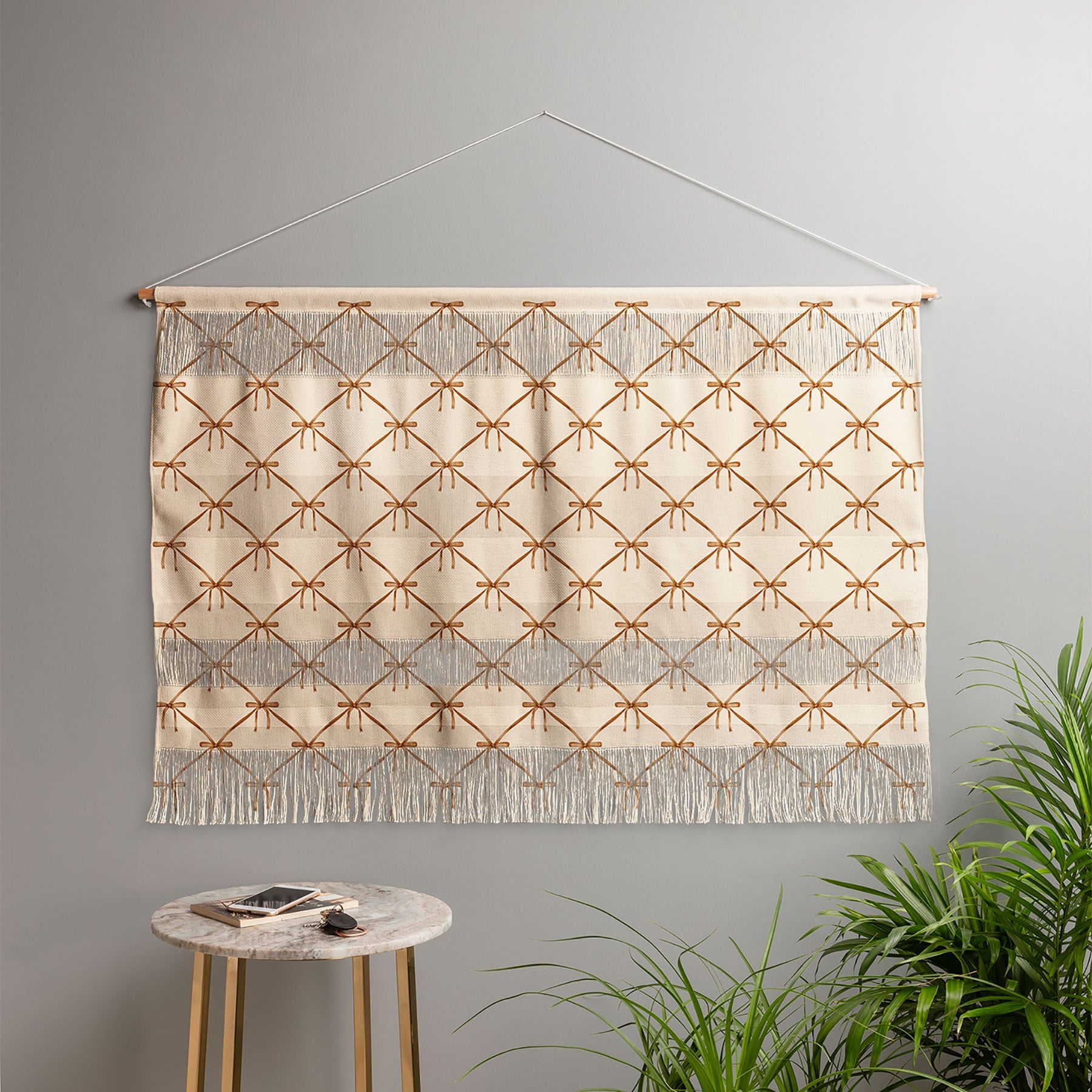 Colour Poems Bows and Ribbons Beige Wall Hanging Landscape