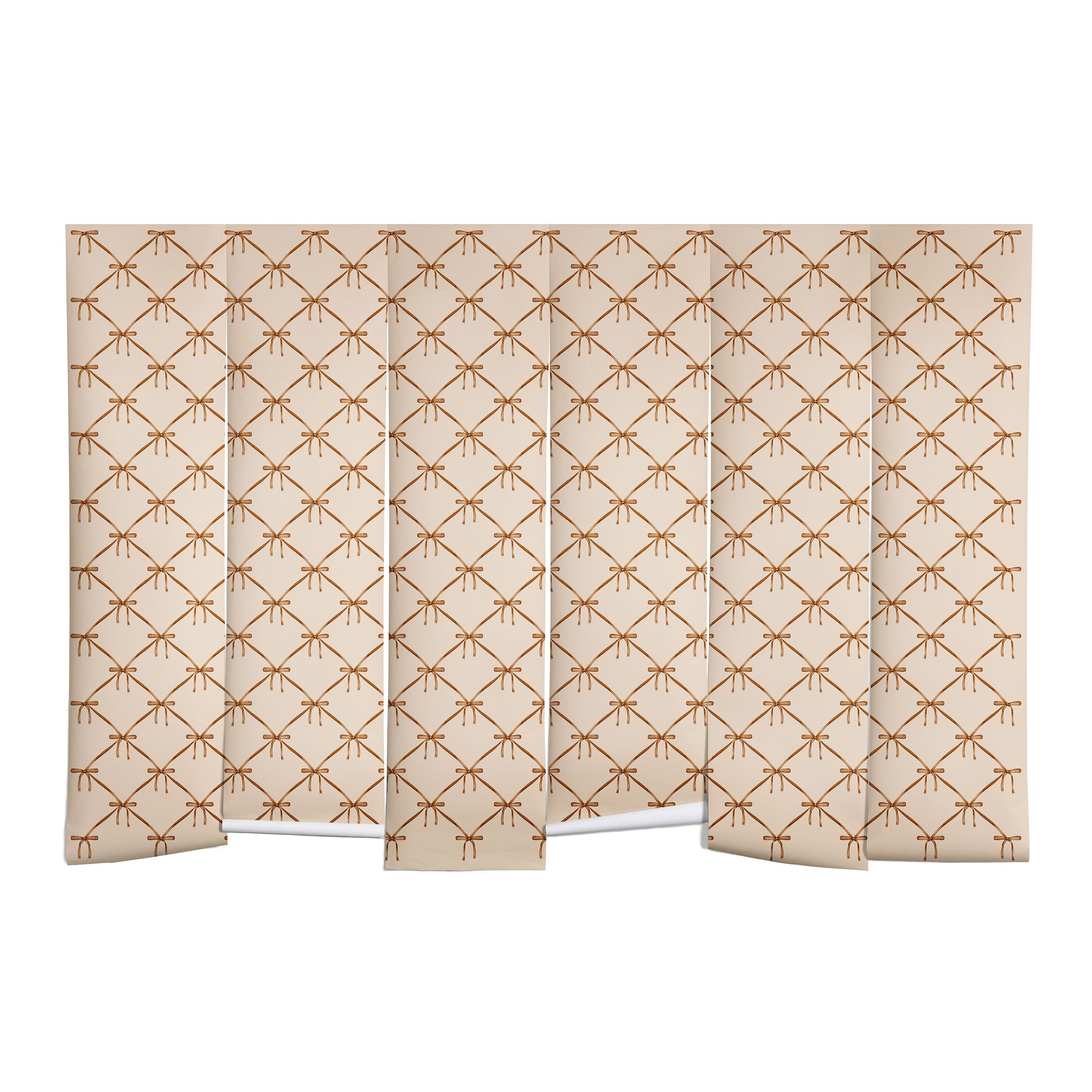 Colour Poems Bows and Ribbons Beige Wall Mural
