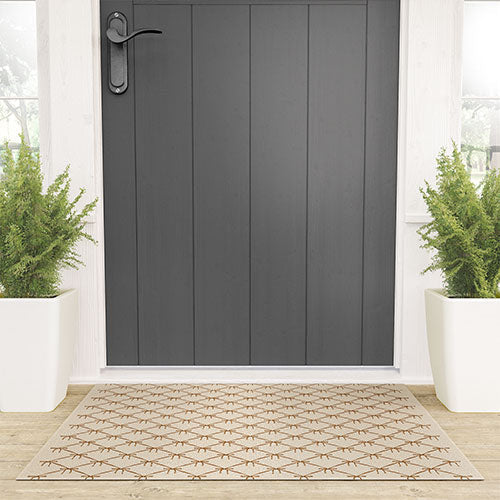 Colour Poems Bows and Ribbons Beige Welcome Mat