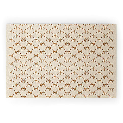 Colour Poems Bows and Ribbons Beige Welcome Mat