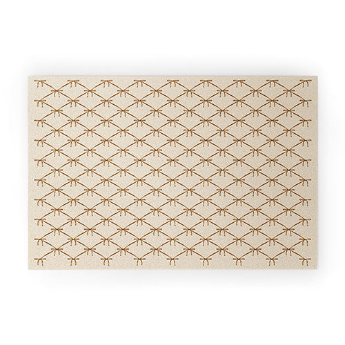 Colour Poems Bows and Ribbons Beige Welcome Mat