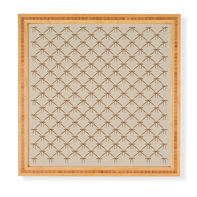 Colour Poems Bows and Ribbons Beige Framed Wall Art