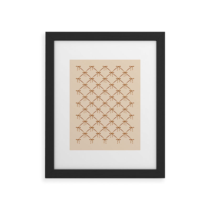 Colour Poems Bows and Ribbons Beige Framed Art Print