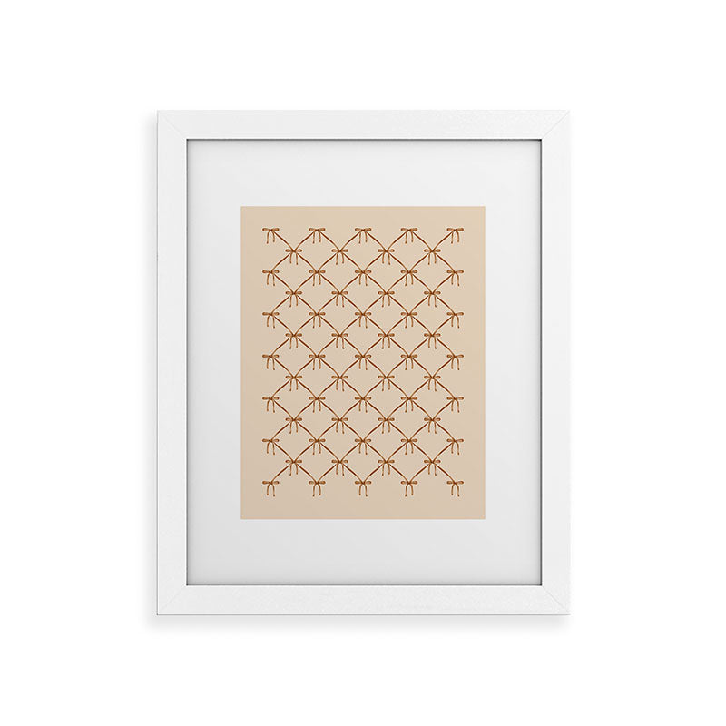 Colour Poems Bows and Ribbons Beige Framed Art Print