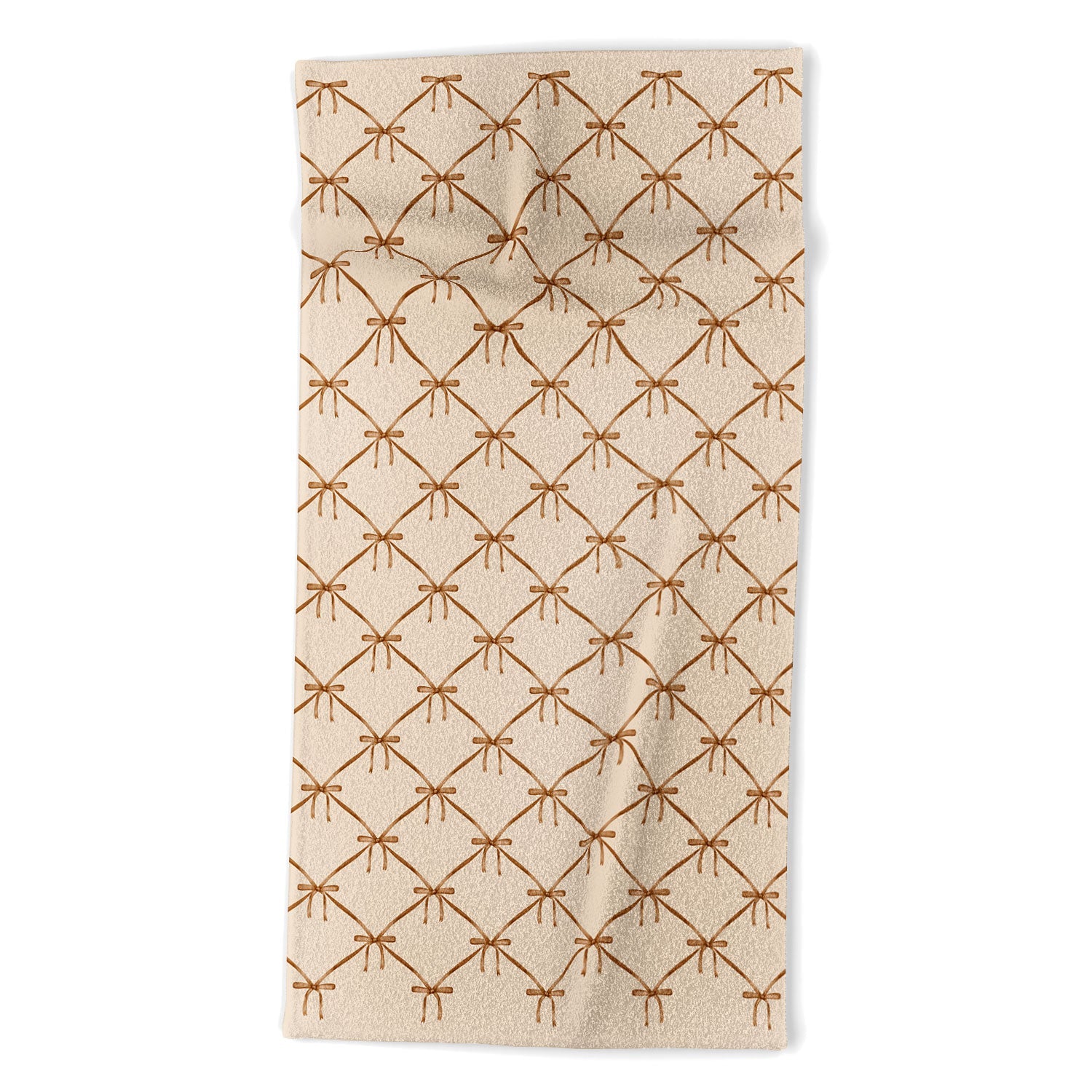 Colour Poems Bows and Ribbons Beige Beach Towel