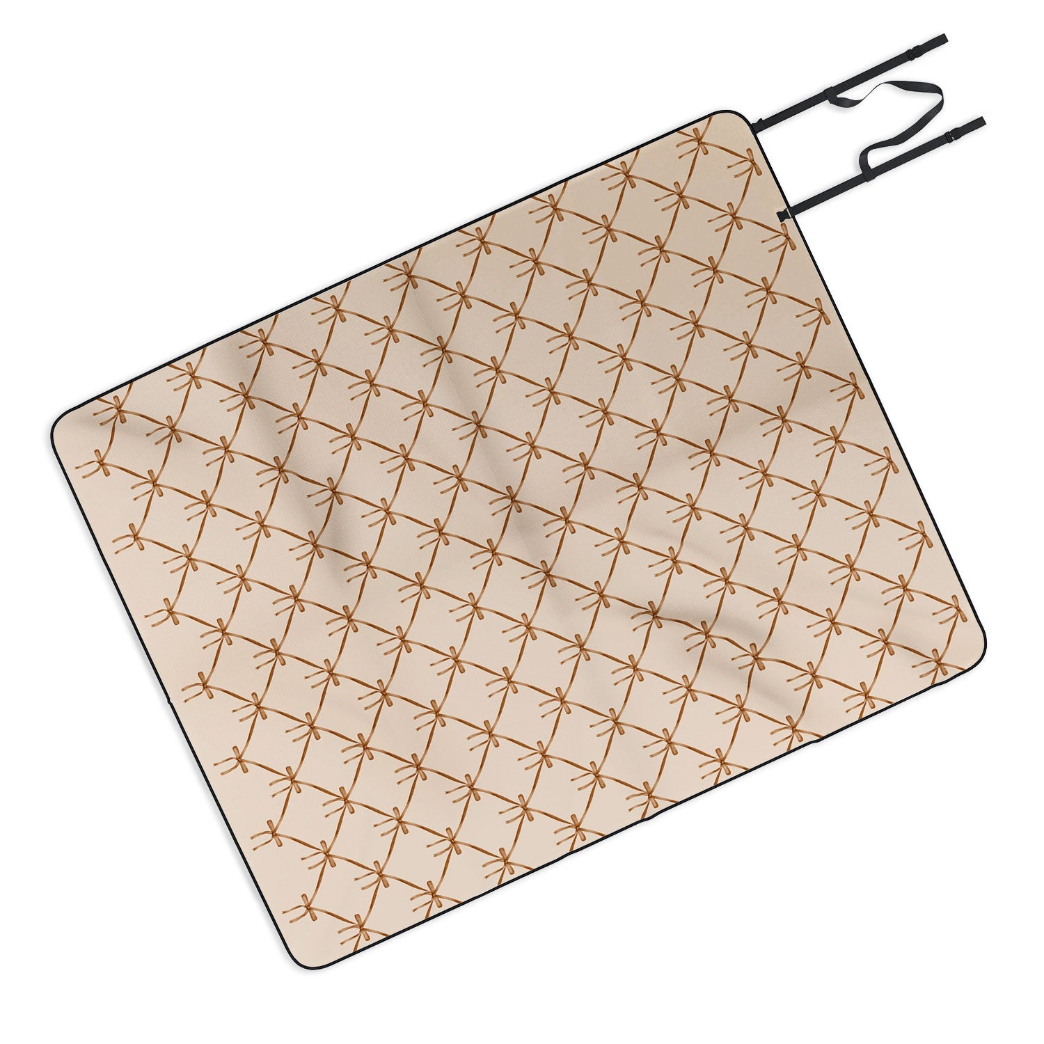 Colour Poems Bows and Ribbons Beige Picnic Blanket