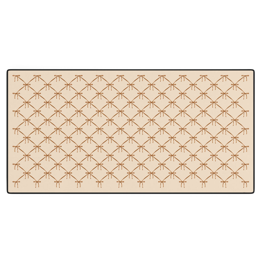 Colour Poems Bows and Ribbons Beige Desk Mat