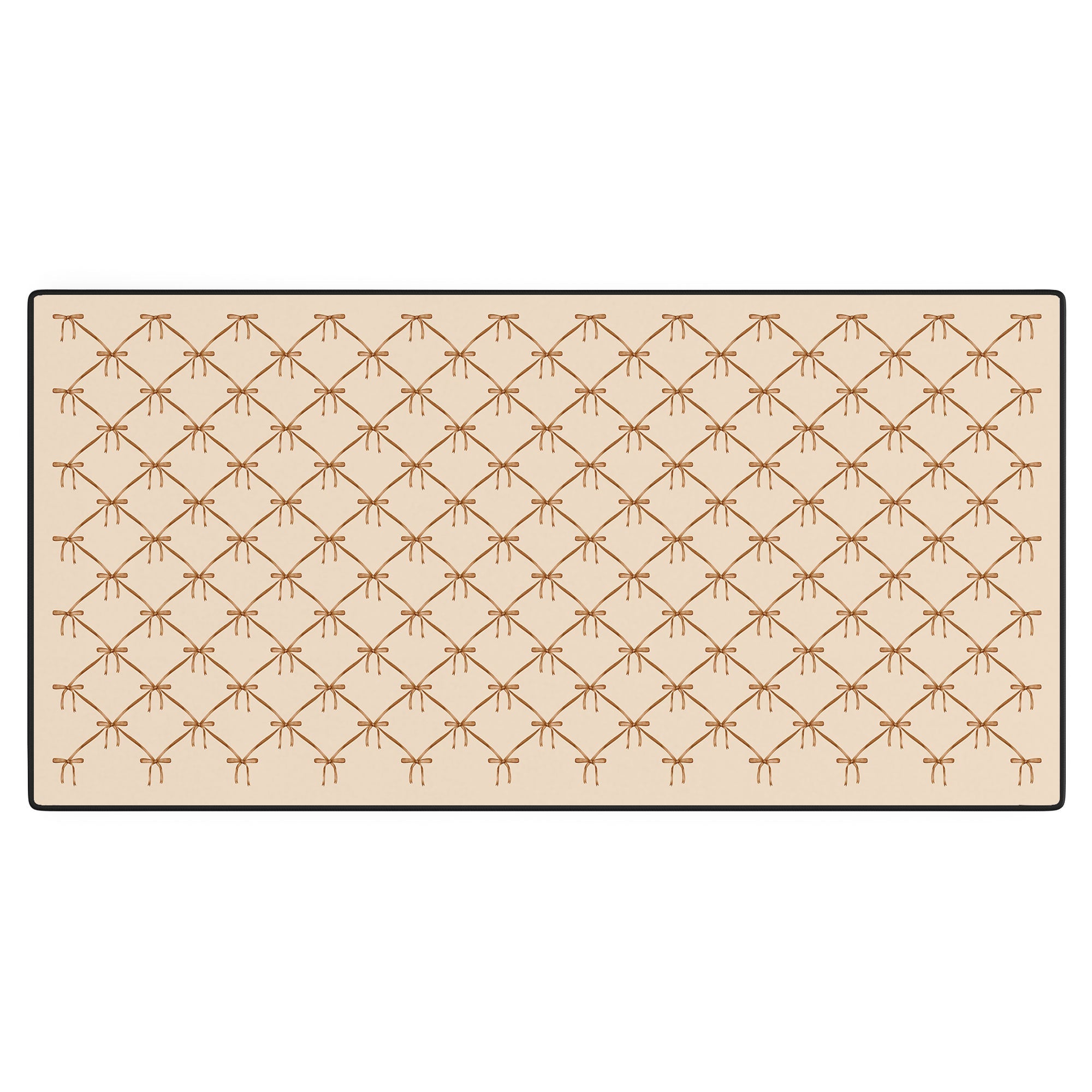 Colour Poems Bows and Ribbons Beige Desk Mat
