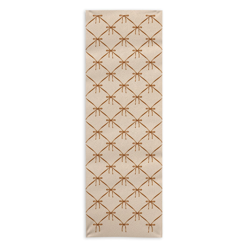 Colour Poems Bows and Ribbons Beige Yoga Towel