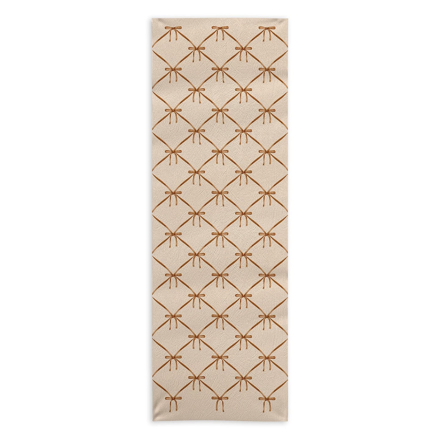 Colour Poems Bows and Ribbons Beige Yoga Towel
