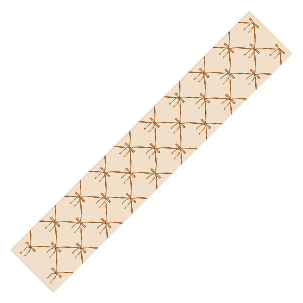 Colour Poems Bows and Ribbons Beige Table Runner