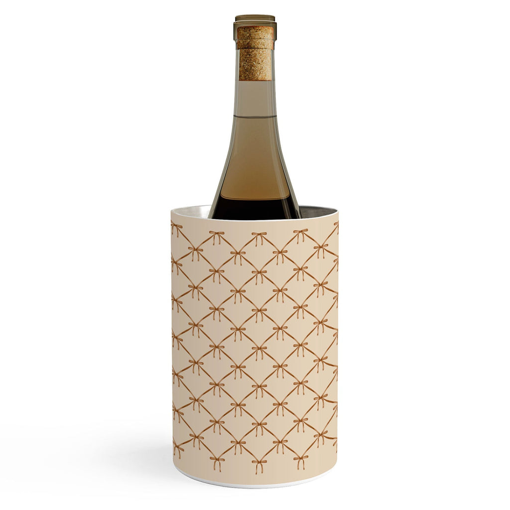 Colour Poems Bows and Ribbons Beige Wine Chiller