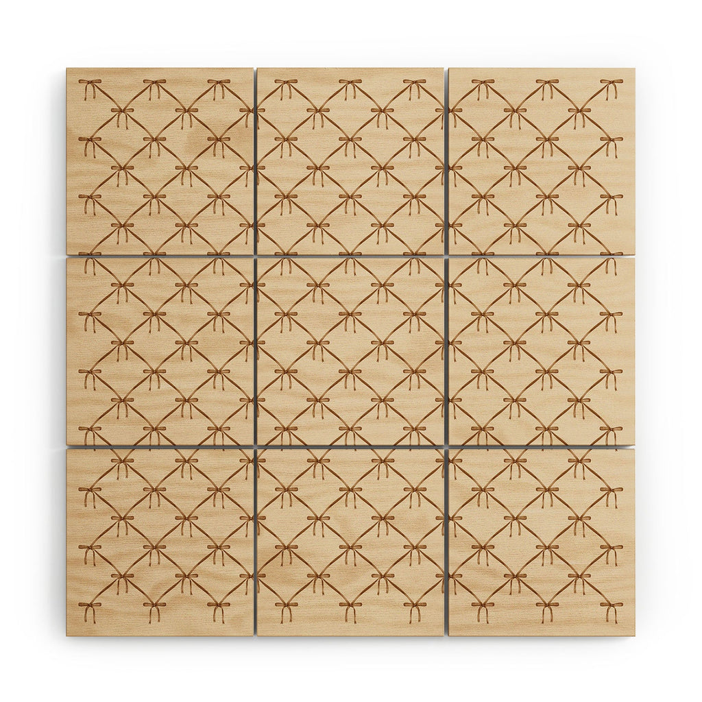 Colour Poems Bows and Ribbons Beige Wood Wall Mural