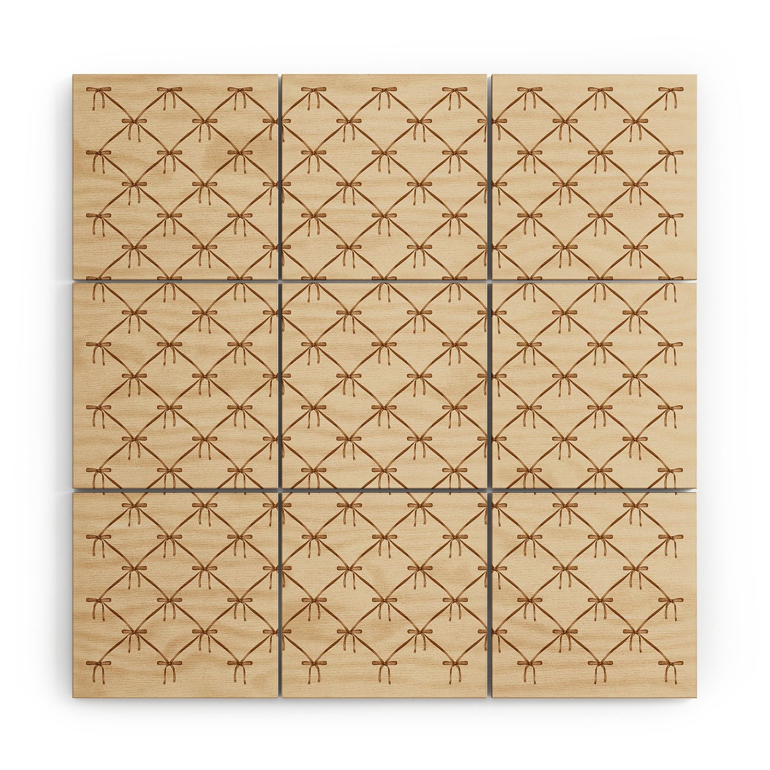 Colour Poems Bows and Ribbons Beige Wood Wall Mural