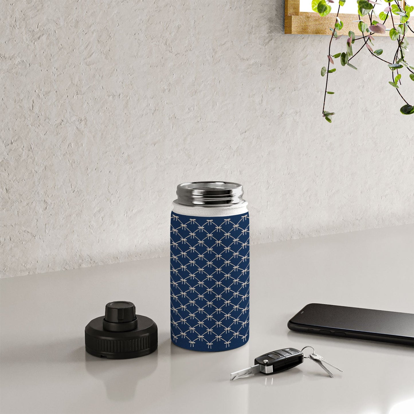 Colour Poems Bows and Ribbons Blue Water Bottle