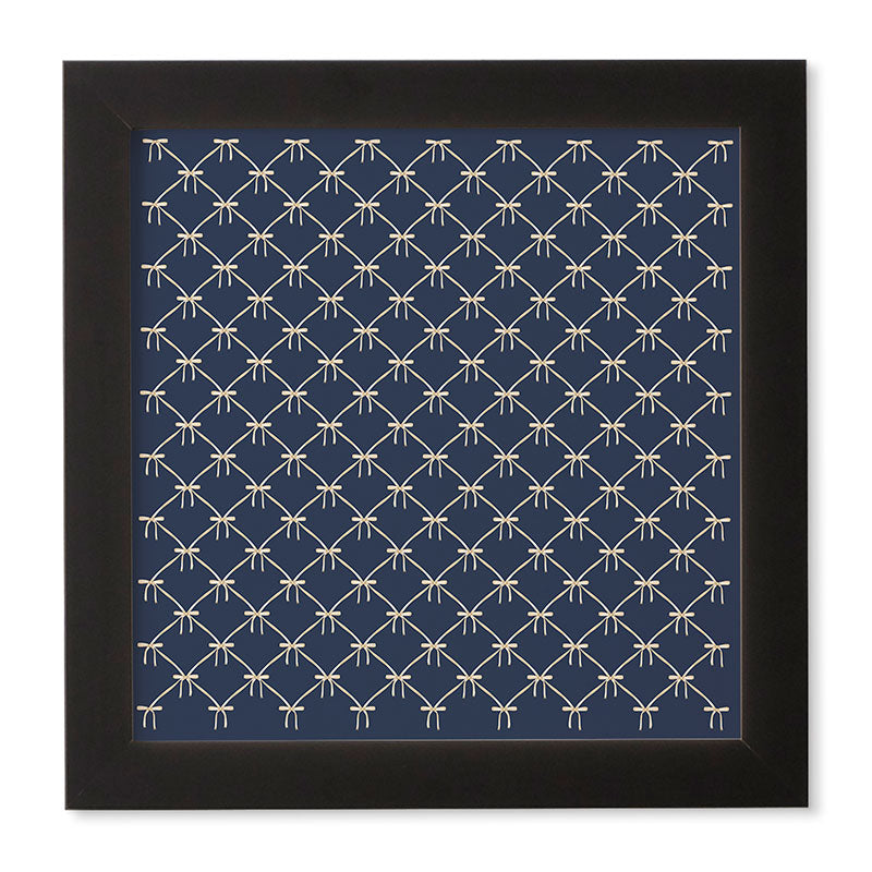 Colour Poems Bows and Ribbons Blue Framed Wall Art
