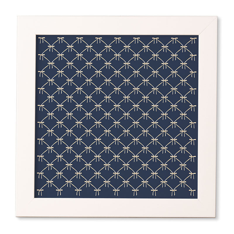 Colour Poems Bows and Ribbons Blue Framed Wall Art