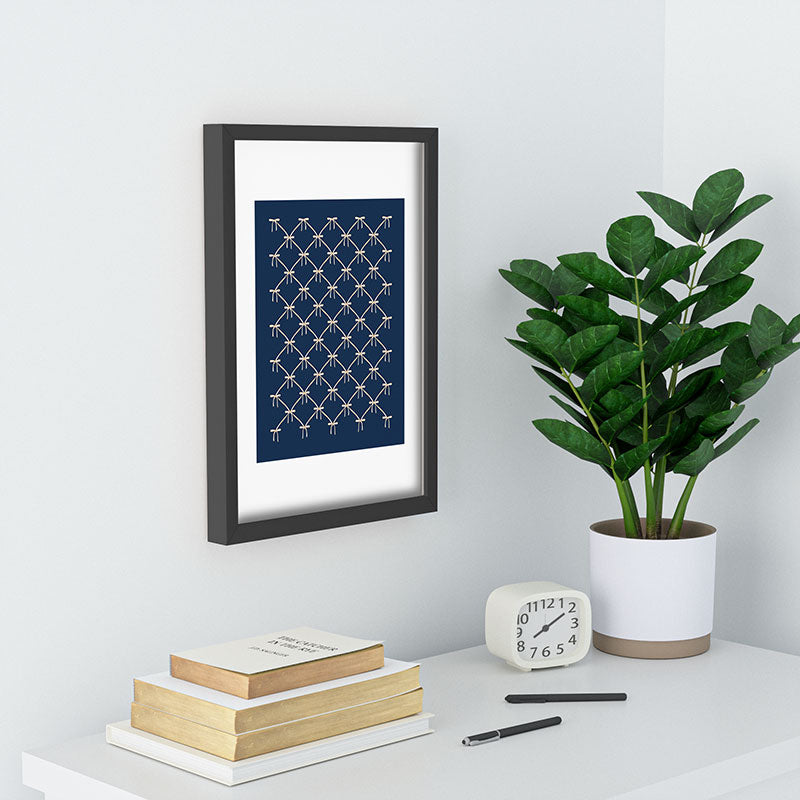 Colour Poems Bows and Ribbons Blue Recessed Framing Rectangle