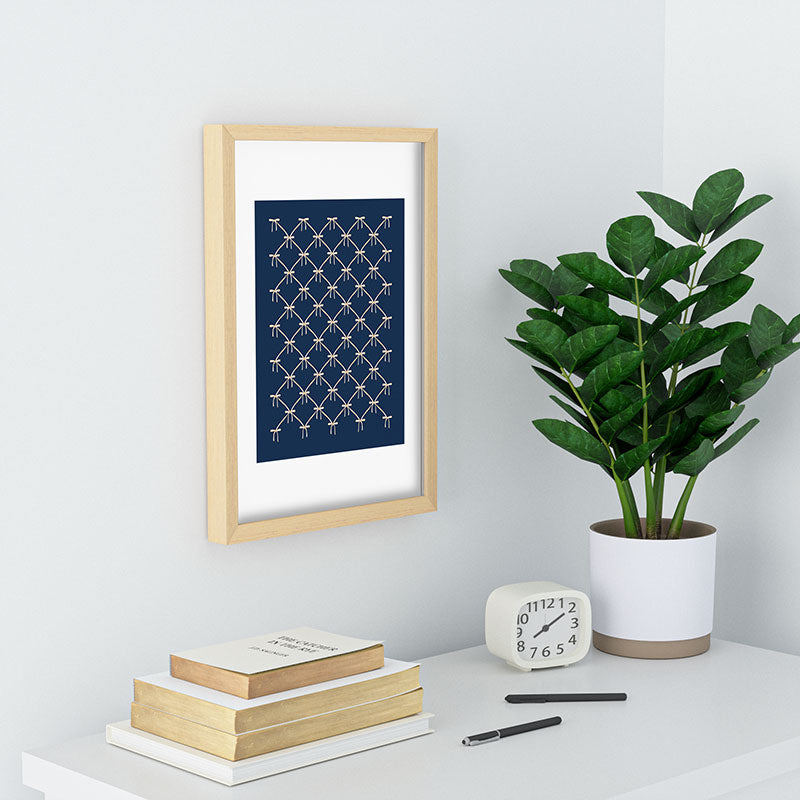 Colour Poems Bows and Ribbons Blue Recessed Framing Rectangle