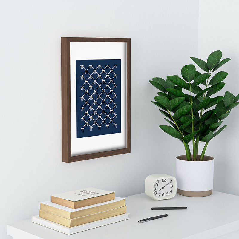 Colour Poems Bows and Ribbons Blue Recessed Framing Rectangle
