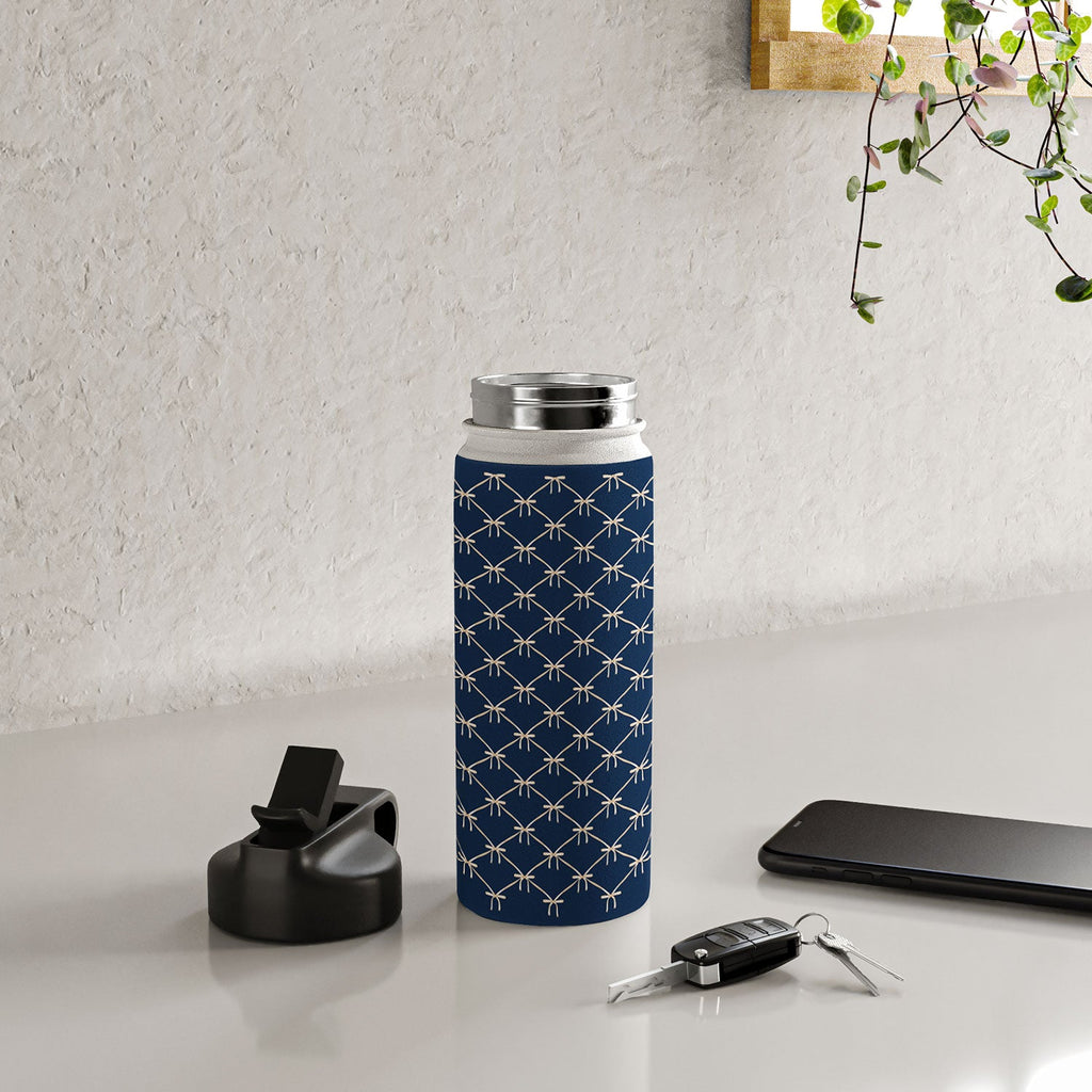 Colour Poems Bows and Ribbons Blue Water Bottle
