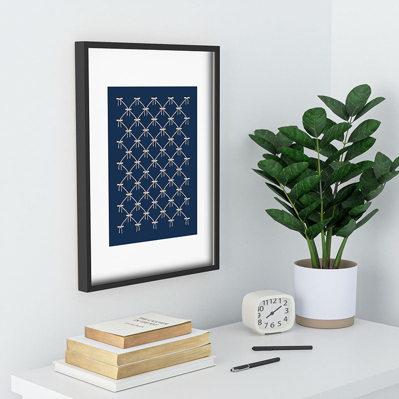 Colour Poems Bows and Ribbons Blue Recessed Framing Rectangle