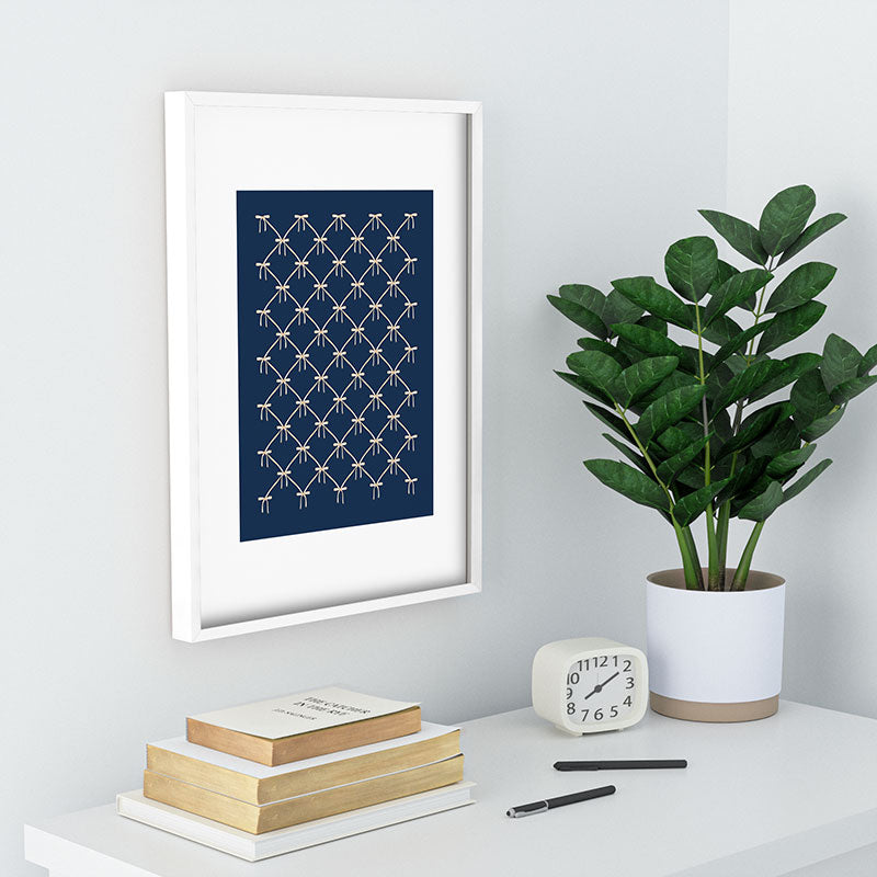 Colour Poems Bows and Ribbons Blue Recessed Framing Rectangle