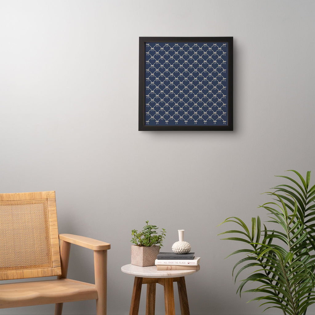 Colour Poems Bows and Ribbons Blue Framed Wall Art