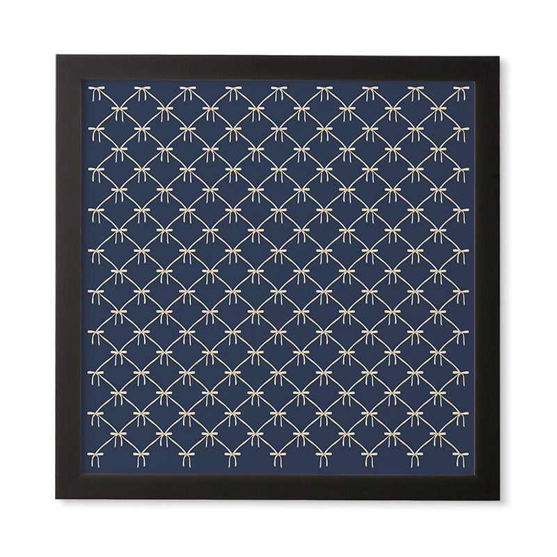 Colour Poems Bows and Ribbons Blue Framed Wall Art
